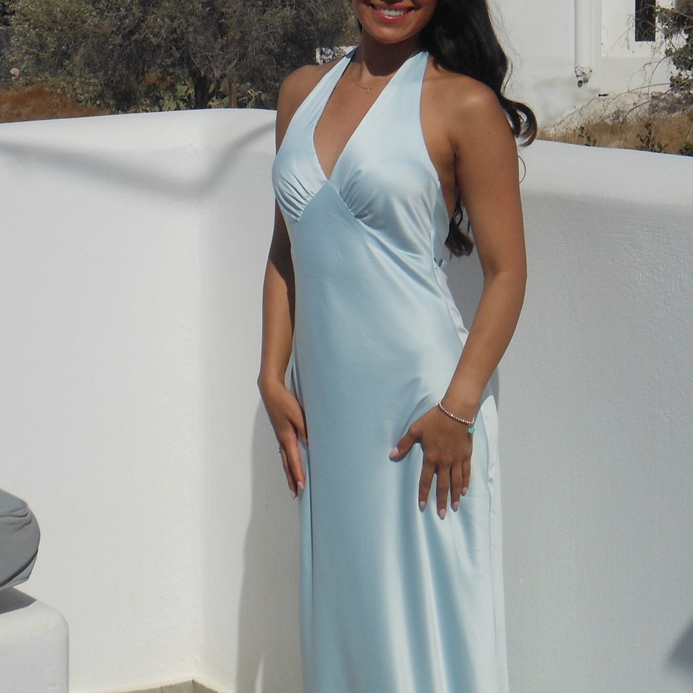 Peppermayo Light Blue Backless Dress